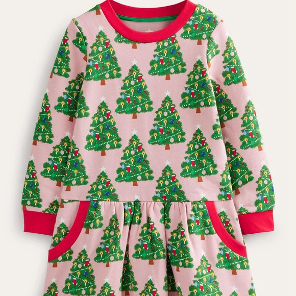 NWT Mini Boden Cosy Printed Sweatshirt Dress